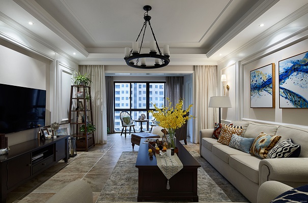 融匯半島98㎡現(xiàn)代美式風(fēng)格，教你簡美而又優(yōu)雅的生活！